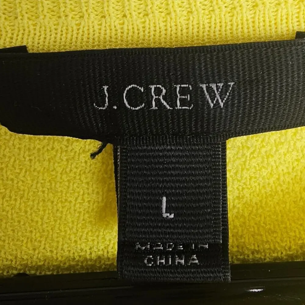 J. Crew Womens Summerweight Cotton Eyelet Sweater Size L Ruffle ASO Mattie Ashby